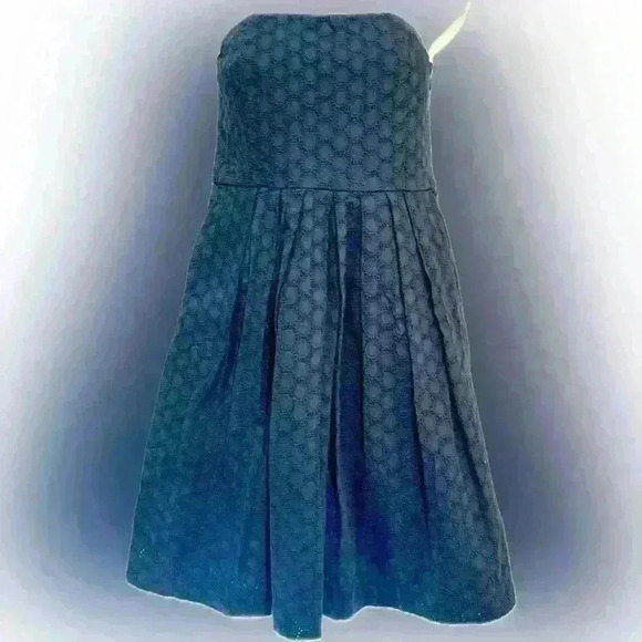 Gap strapless navy blue eyelet lace cotton dress size 8 knew length summer - Picture 6 of 7